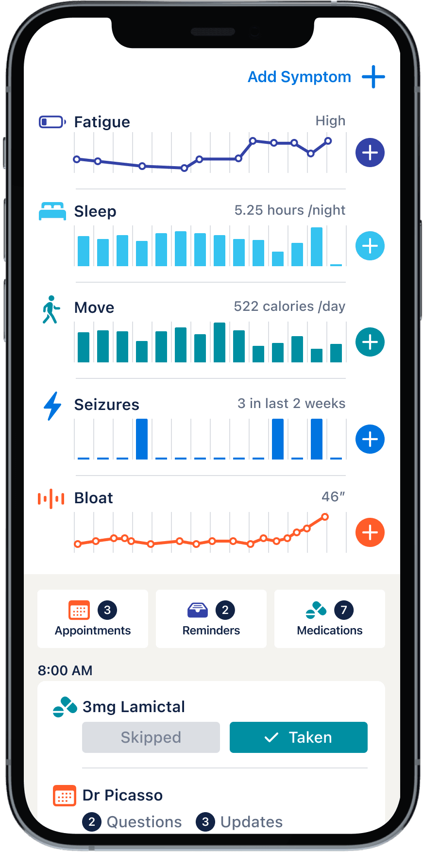 Forma Health Log App interface